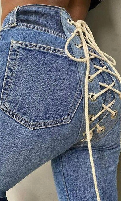 Lace up Denim
