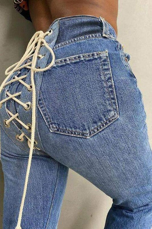 Lace up Denim