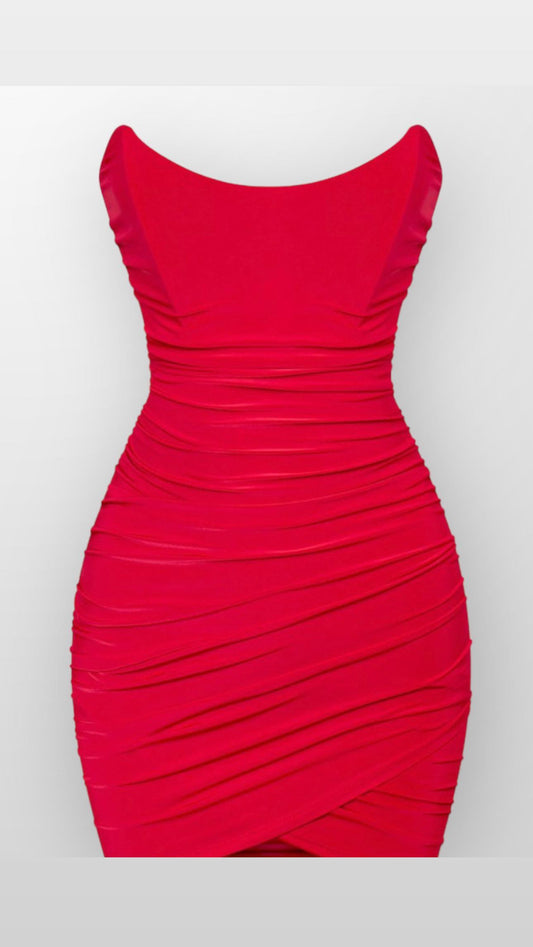 Mini Red Strapless Dress
